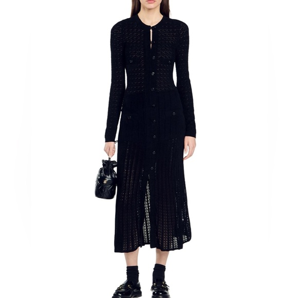 Sandro Percy Long Sleeve Knit Dress - Picture 3 of 5